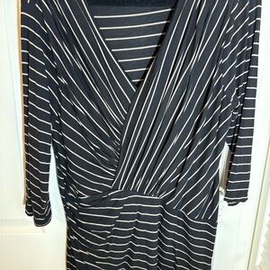 Apt. 9 Black and Cream Striped Top